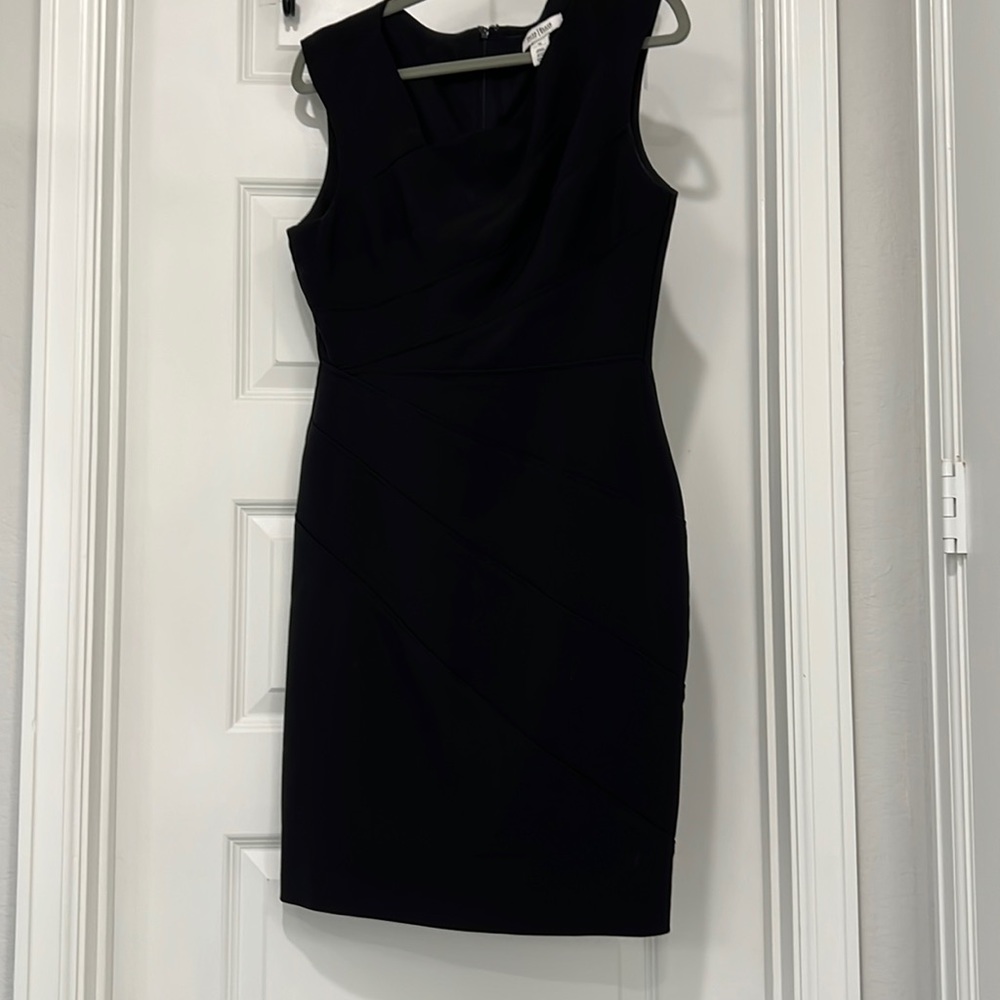 WHBM asymmetrical body con sheath dress